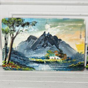 Pair of Vintage Dollhouse Oil paintings
